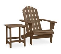 vidaXL Garden Adirondack Chair with Table Solid Fir Wood Brown