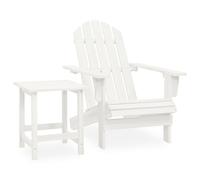 vidaXL Garden Adirondack Chair with Table Solid Fir Wood White