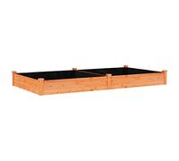 vidaXL Solid Fir Wood Garden Raised Bed with Liner - Rectangular Shape, Large Size, 240x120x25 cm, Brown - Ideal Planter for Vegetables, Herbs, and Flowers
