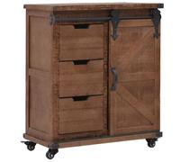 vidaXL Solid Fir Wood Storage Cabinet 64x33.5x75cm Brown Sideboard Cupboard vida