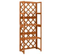 vidaXL Solid Fir Wood Trellis with Shelves Wooden Outdoor Garden Plant Shelf
