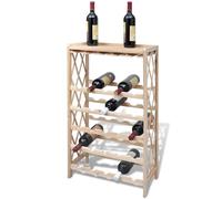 vidaXL Solid Fir Wood Wine Rack for 25 Bottles Bar Drink Bottle Champagne Stack
