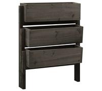 vidaXL Solid Firwood Garden Folding Planter Grey Planter Pot Raised Bed Home