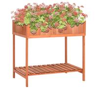 vidaXL Solid Firwood Herb Planter 80x60x80 cm Wooden Garden Herb Bed Table