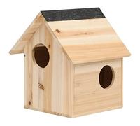 vidaXL Solid Firwood Squirrel House Garden Forest Wild Animals Wooden Holder Squirrel Peanut Butter Feeder Food House Feeding Station Box