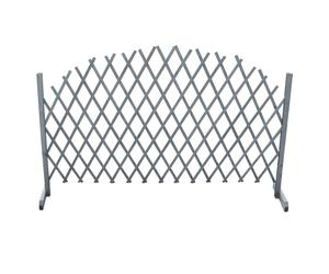 vidaXL Solid Firwood Trellis Fence 1.8x1m Grey Expanding Wooden Garden Barrier