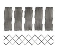 vidaXL Solid Firwood Trellis Fence Panels - Grey Expandable Garden Barrier/Privacy Screen - 180x30 cm (LxH), Set of 5