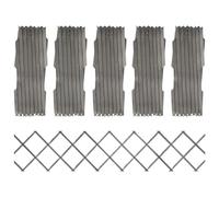 vidaXL Solid Firwood Trellis Fence Panels - Grey Expandable Garden Barrier/Privacy Screen - 180x30 cm (LxH), Set of 5