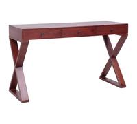 vidaXL Solid Mahogany Wood Computer Desk Brown Wooden Corner Writing Desk
