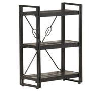 Bookcase Bookshelf Wooden Storage Rack Shelf Solid Wood Mango and Iron vidaXL