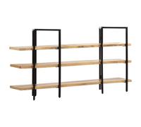 vidaXL Solid Mango Wood 3-Tier Bookcase Book Cabinet Display Standing Shelf