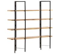 vidaXL Solid Mango Wood 4-Tier Bookcase Book Cabinet Display Standing Shelf