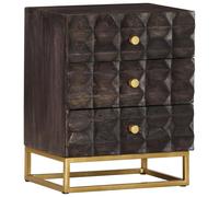 vidaXL Bed Cabinet Black 40x30x50 cm Solid Mango Wood, Black