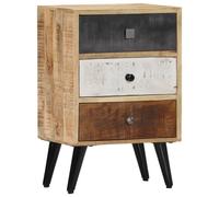 vidaXL Solid Mango Wood Bedside Cabinet 3 Drawers Nightstand Side Cabinet