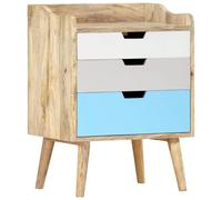 vidaXL Solid Mango Wood Bedside Cabinet 63cm Bedroom Living Room Nightstand