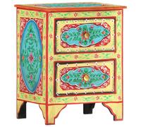vidaXL Solid Mango Wood Bedside Cabinet with 2 Drawers 40x30x50cm Nightstand