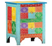 vidaXL Solid Mango Wood Bedside Cabinet with 2 Drawers 40x30x50cm Nightstand
