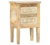 vidaXL Solid Mango Wood Bedside Cabinet with 2 Drawers 40x30x60cm Side Desk