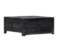 vidaXL Solid Mango Wood Coffee Table Black 65cm Couch Table Living Room Table