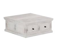 vidaXL Solid Mango Wood Coffee Table with 2 Drawers Living Room Furniture Tea Ta