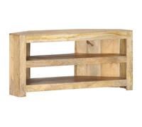 vidaXL Solid Mango Wood Corner TV Cabinet 90x45x45cm Hifi Stereo Storage Stand