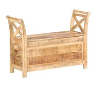 vidaXL Solid Mango Wood Hall Bench 103x33x72cm Storage Bench Trestle Chair