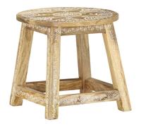 vidaXL Solid Mango Wood Hand-painted Stool 38x38x35cm Vintage Elegant Chair
