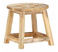 vidaXL Solid Mango Wood Hand-painted Stool Vintage Elegant Chair Lounge Seat Bed