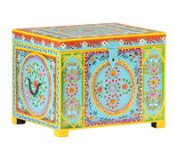 vidaXL Solid Mango Wood Hand Painted Storage Box Home Office House Organiser wit
