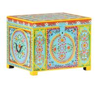 vidaXL Solid Mango Wood Hand Painted Storage Box Organiser Bedroom Office