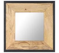 vidaXL Solid Mango Wood Mirror 50x50 cm Home Decor Wall Mounted Makeup Mirror