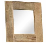 vidaXL Solid Mango Wood Mirror 50x50cm Hallway Bathroom Vanity Makeup Decor