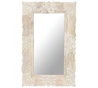 Vidaxl Mirror White 80X50 Cm Solid Mango Wood