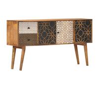 vidaXL Solid Mango Wood Sideboard 130x30x70cm Cabinets Organiser Storage Stand