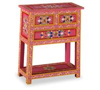 vidaXL Solid Mango Wood Sideboard with Drawers Pink Hand Painted Cupboard