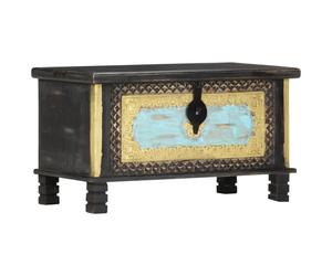 vidaXL Solid Mango Wood Storage Chest Black 80x40x45cm Storage Cabinets Trunks