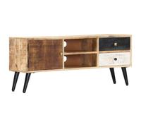 vidaXL Solid Mango Wood TV Cabinet 1 Door 2 Drawers TV Stand Hifi Cabinet