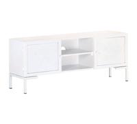 vidaXL Solid Mango Wood TV Cabinet White Stereo Hifi Cabinet Wooden TV Cabinet L
