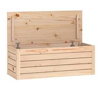 vidaXL Storage Box 89x36.5x33 cm Solid Wood Pine UK GF0