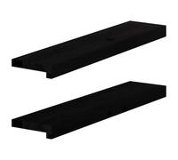 vidaXL Solid Oak Window Sills 2 pcs - Dark Brown 70x15x2 cm - Customizable Untreated Wood Ledge - Durable, Versatile Display Boards for Home Décor