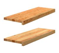 vidaXL Solid Oak Window Sills - 2 Pcs Light Brown 70x30x2 cm - Durable Untreated Wooden Ledges for Versatile Home Décor