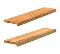 vidaxl Solid Oak Window Sills 2 pcs Light Brown 90x20x2 cm - Rustic untreated Wood ledges for Home/Office Display
