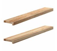 vidaxl - Solid Oak Window Sills 2 pcs - untreated Wood Ledge 100x15x2 cm Ideal for Home and Office Decoration - Brown