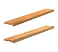 vidaXL Solid Oak Window Sills - Light Brown 140x20x2 cm - Decorative Ledges for Home/Office - Unfinished Wood