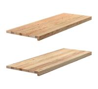 vidaXL Solid Oak Window Sills - Set of 2 - Untreated Wood Ledge 110x40x2 cm - Ideal for Display, Home Decor & Customization