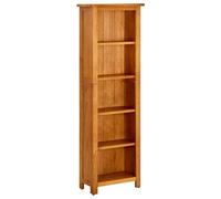 Vidaxl 5-tier Bookcase 45X22X140 Cm Solid Oak Wood, Brown