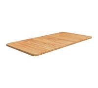 vidaXL Solid Oak Wood Bathroom Countertop - Light Brown, Varnished Oak Replacement Tabletop, Versatile for DIY Projects, 80x40cm