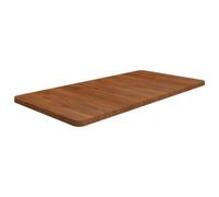 vidaXL Solid Oak Wood Bathroom Countertop/Tabletop Dark Brown Finish - 100x50x2.5 cm - Treated Surface for Immediate Use - Replacement or Versatile Use for Desk, Coffee Table, Vanity, Gaming