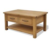 vidaXL Solid Oak Wood Coffee Table with Drawer Living Room Furniture Stand vidaX