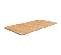 vidaXL Solid Oak Wood Countertop 100x50cm - Light Brown Varnished Surface, Versatile Bathroom Vanity/Desk/Table Replacement